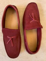Brioni Mens Nubuck Loafer in Red 415 image 1