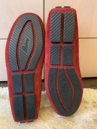 Brioni Mens Nubuck Loafer in Red 415 image 2