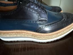 Prada Size 8 Brown  Blue Leather Shoes image 3
