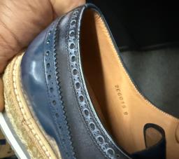 Prada Size 8 Brown  Blue Leather Shoes image 5