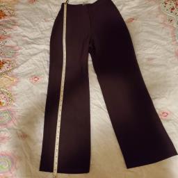 Burgundy color zip front pant suit image 4