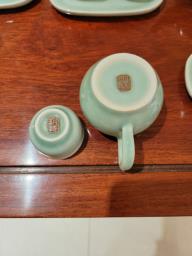 Vintage Celadon Chinese Tea Set image 7