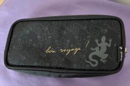 Agnes B black travel pouch cosmetic bag image 1