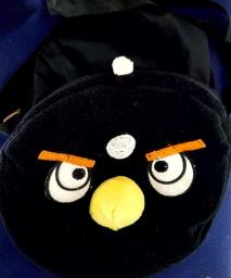 Angry Black bird bag w shoulder strap image 2