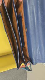 Blue Leather Brief Case real image 5