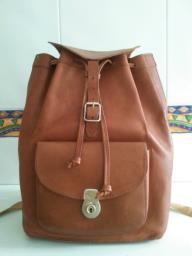 Genuine Leather Drawstring Backpack image 1