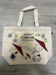 Snoopy Cha-ya tote and small bag image 1