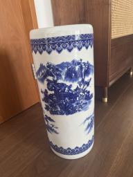 Blue  White Umbrella Stand image 1