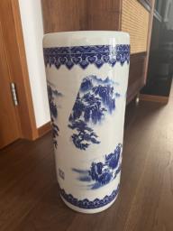 Blue  White Umbrella Stand image 2