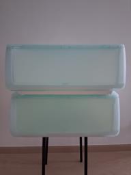 2 Stackable Plastic Storage Boxes image 1