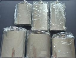 6 Stainless Steel Spirits Flasks image 1
