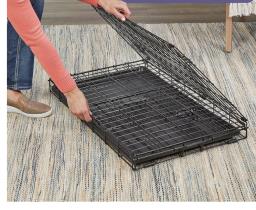 metal dog crate with sliding tray image 2