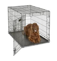 metal dog crate with sliding tray image 3