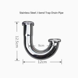 Stainless Steel J-bend Trap Drain Pipe image 2
