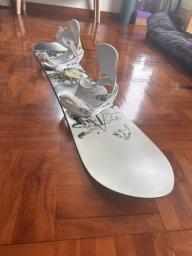 Burton powder snowboard and bindings image 1