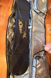 Mens Red  Black Snowboard and Bag image 4
