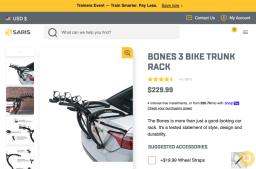 Saris Bones 3 Bike Car Rack Trunk Rear image 4