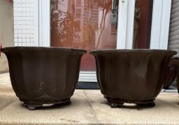 Clay Pots  2 Empty  2 with Umbrella Tr image 3