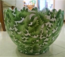 Green Antique Ceramic Planter image 1