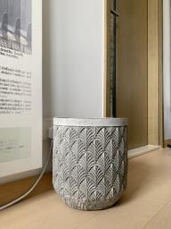 Grey Plant Container with Pattern image 1