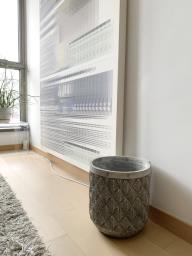 Grey Plant Container with Pattern image 4