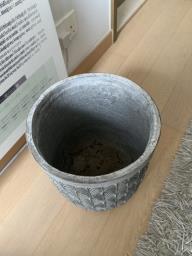 Grey Plant Container with Pattern image 5