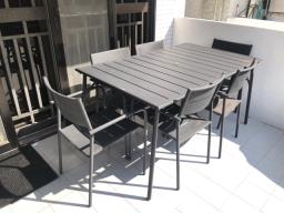 Outdoor Metal Table with 7 chairs image 1
