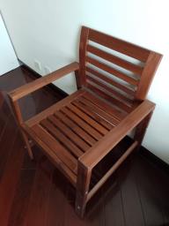 Wooden chair with seat cushion image 1