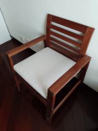 Wooden chair with seat cushion image 2
