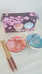 Satura Ceramic bowl and chopstick set image 2