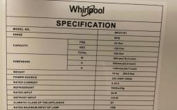 Whirlpool refrigerator 2 door Wf2t161 image 4