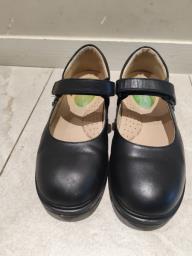 Primary school leather black shoes image 1