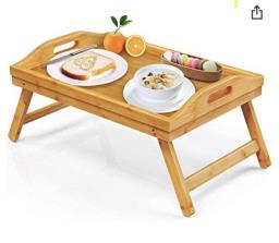 Bamboo Serving Tray Table image 1