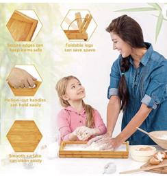 Bamboo Serving Tray Table image 5