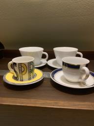 Branded Espresso cups and saucers 4 sets image 1
