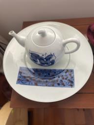 Modern Ceramic Teapot and Plate image 2
