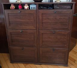 2 Ikea Shoe Cabinets Brown wooden look image 1