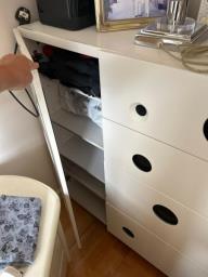 Black and White shoe cabinet with drawer image 1