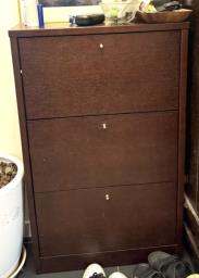Dark Wood Shoe Rack image 1
