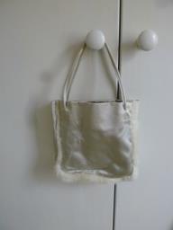 Prada satin handbag with mink trim image 1
