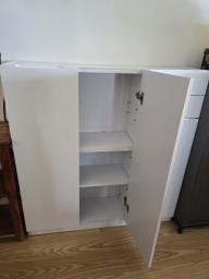 White shoe rack glass top image 2