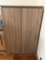 Wooden shoe cabinet adjustable shelves image 1