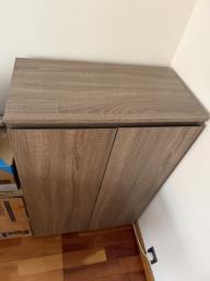 Wooden shoe cabinet adjustable shelves image 3