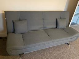 2 Seater Grey Click Clack Sofa Bed image 1