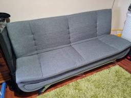 2 Seater Grey Click Clack Sofa Bed image 2