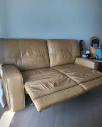 3 seats leather reclining sofa image 1