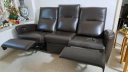 3 year new sofa with recliners image 1