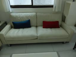 Beige leather sofa image 1