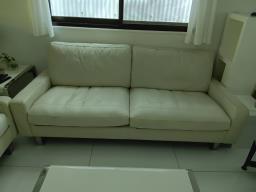 Beige leather sofa image 2