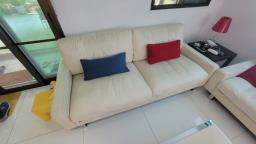 Beige leather sofa image 1